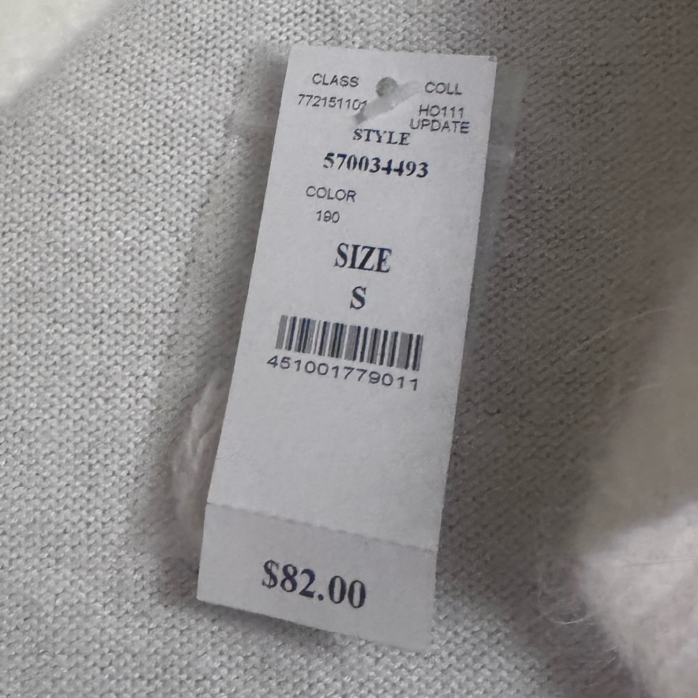 NWT White House Black Market Ivory Ruffle Collar Cropped Cardigan - Picture 8 of 8